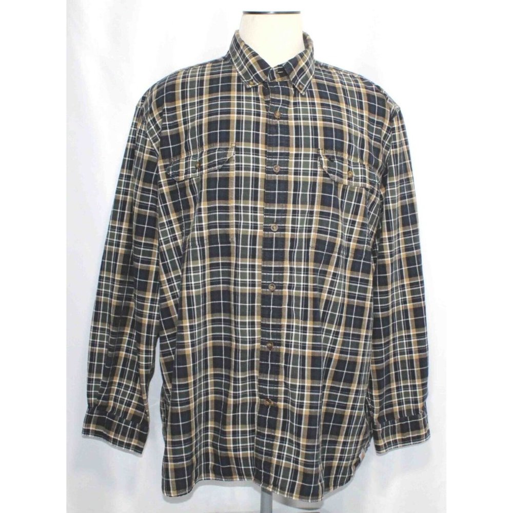 Carhartt Fort Relaxed Fit Long‎ Sleeve Plaid Button Up Shirt 101297-412 Mens 3XL